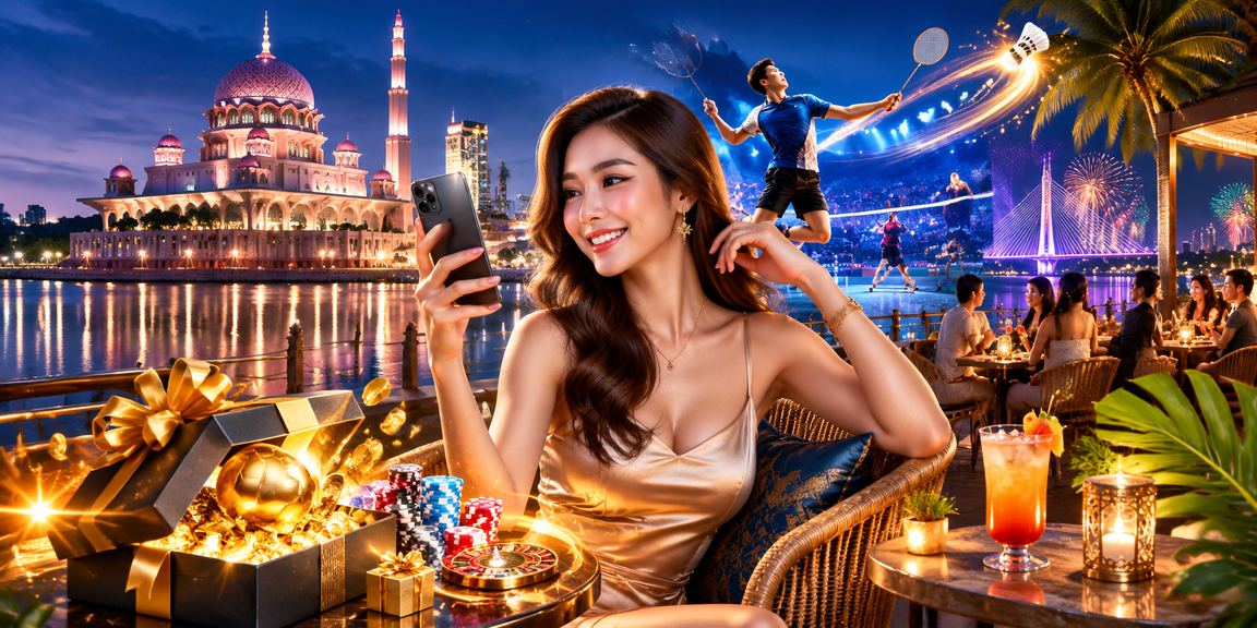 Pengguna mengakses platform taruhan rjbet melalui mudah alih di Putrajaya